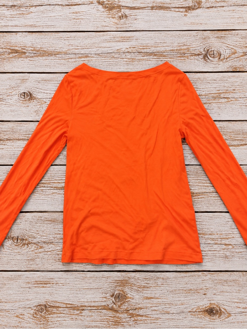 Gap Women's Long Sleeve boatneck Top - Orange XL tall